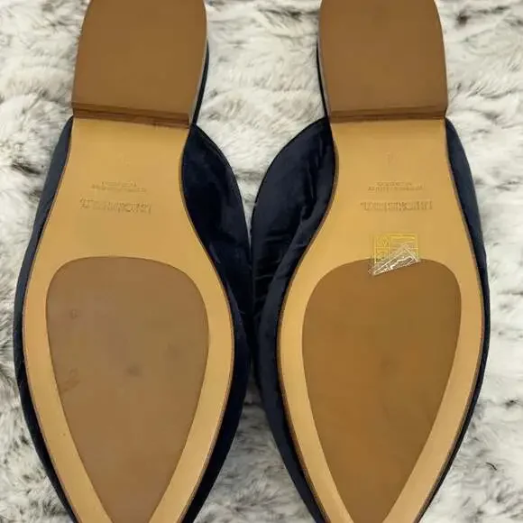 Le Monde Beryl Crushed Blue Velvet Venetian Mules Slip On Sz.40 - Picture 7 of 8